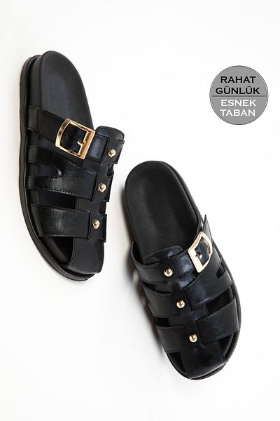 SOHO Black Matte Women's Slippers 20755