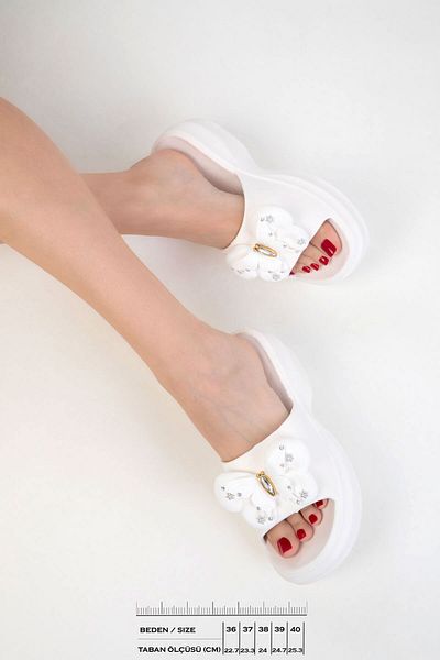 SOHO White Women's Slippers 20419
