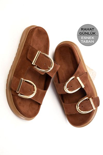 SOHO Tan Suede Women's Slippers 20698