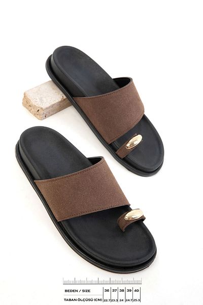 SOHO Brown Suede Women's Slippers 20789