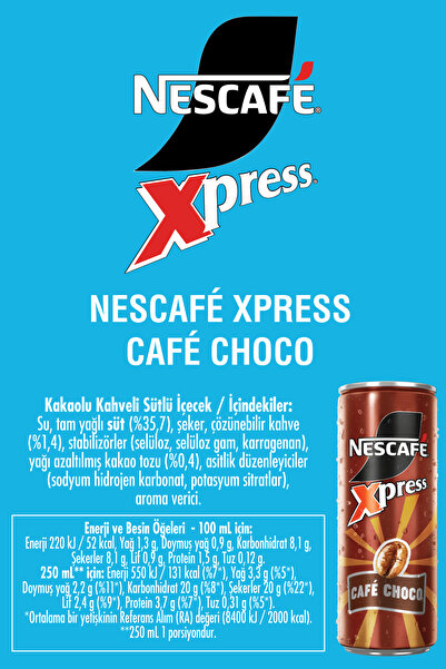 Nescafe NESCAFÉ XPRESS Café Choco Soğuk Kahve 250ml x24