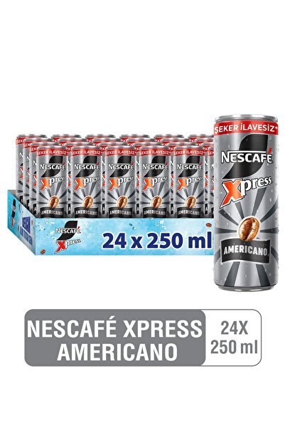 Nescafe NESCAFÉ XPRESS Americano Şeker İlavesiz Soğuk Kahve 250ml x24