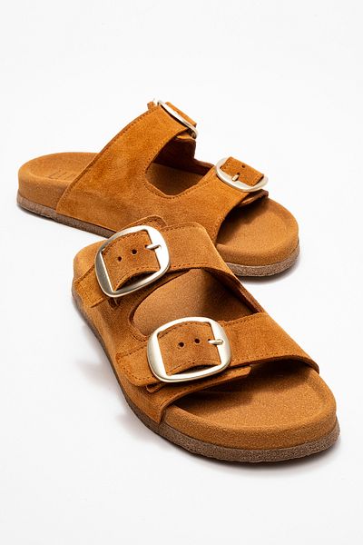 LuviShoes OVESTA Genuine Leather Suede Women's Slippers - Double Banded