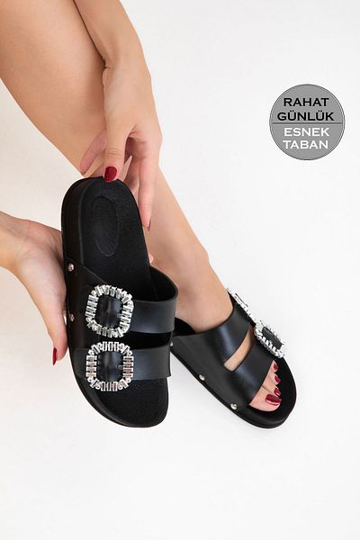 SOHO Black Women's Slippers 20813