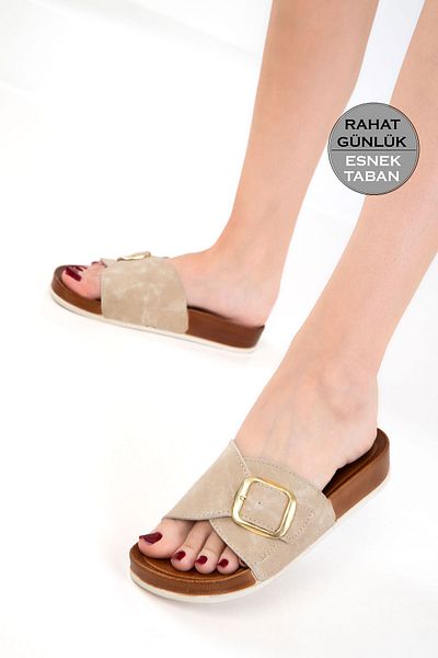 SOHO Beige Women's Slippers 20734
