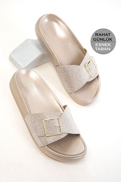 SOHO Gold Matte Women's Slippers 20796