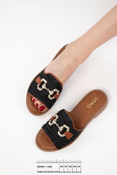 SOHO Black Women's Slippers 20753