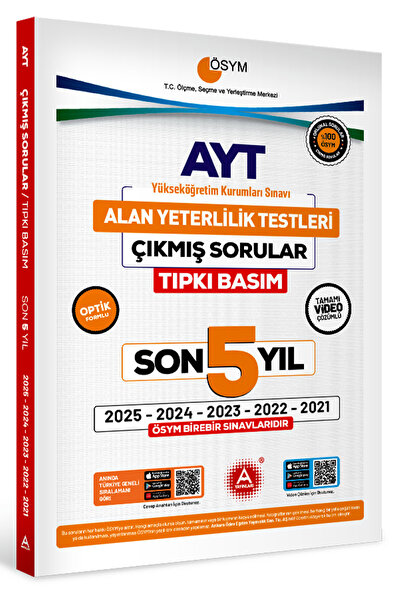 A Yayınları Son 5 yıl AYT Çıkmış Sorular2025-2024-2023-2022-2021 Yılları