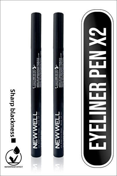 New Well قلم كحل أسود للغاية مكون من قطعتين