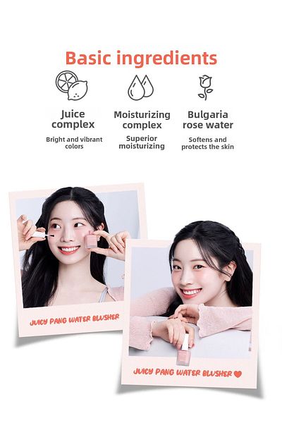 Missha Fruit Scented, Moisturizing, Natural Look Liquid Blush a'Pıeu Juicy-Pang Water Blusher (Cr01)
