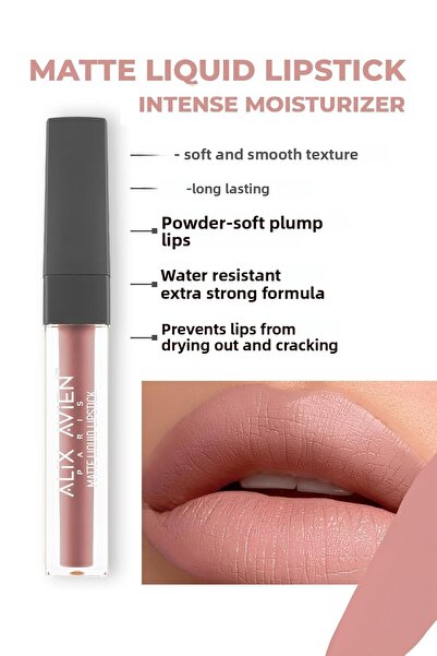 Alix Avien أحمر شفاه سائل مطفي من أليكس أفين، 506 وردي داكن