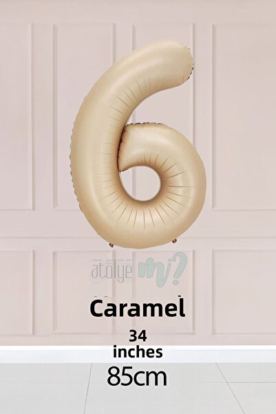 Atölye Mi بالون على شكل كراميل بعمر 6 سنوات مقاس 34 بوصة باللون البيج الرملي