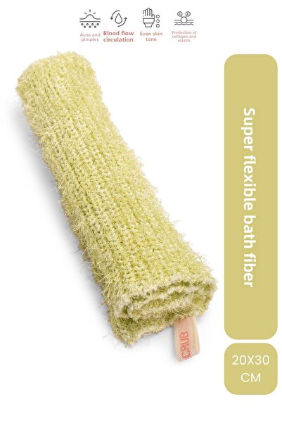 LET'SCRUB Super Flexible Green Bath Loofah Suitable for All Skin Types Shower Loofah Unisex 20X30 cm