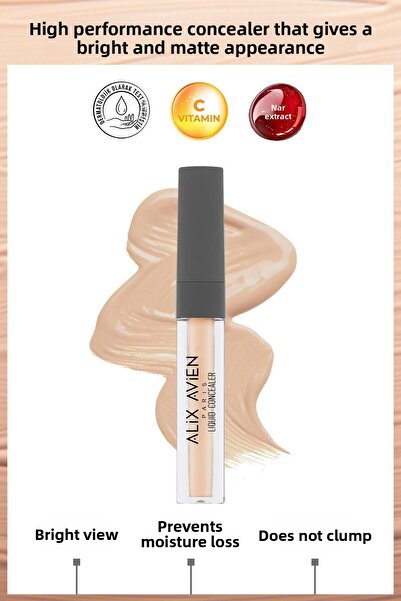 Alix Avien خافي عيوب سائل تحت العين - بشرة متوسطة دافئة ومحايدة - خافي عيوب س...