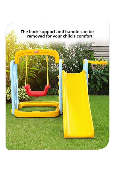 Babyhug Babyhug 3-in-1 Swing, Slide & Basketball Hoop Combo for Kids 2-4 Years - Durable Outdoor Playset