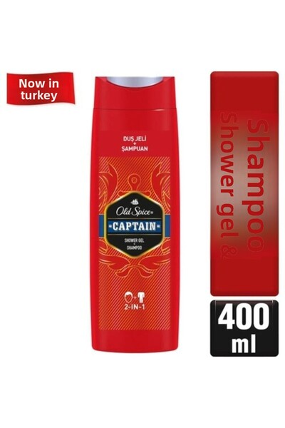 Old Spice Captain Shower Shower Gel and Shampoo for Men 400 ml