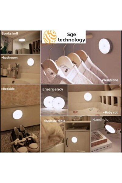 sgeteknoloji 16 Leds with Motion Sensor 400Mah Rechargeable 2 Colors White and Daylight Led Auto Cabinet Interior, Corridor Type-C.