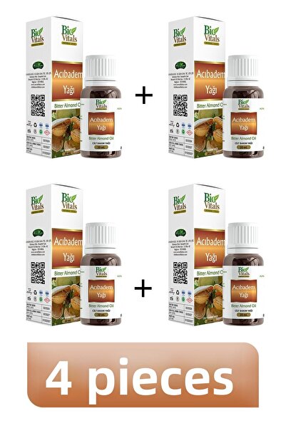 Bio Vitals 20 مل 4 قطع زيت اللوز المر