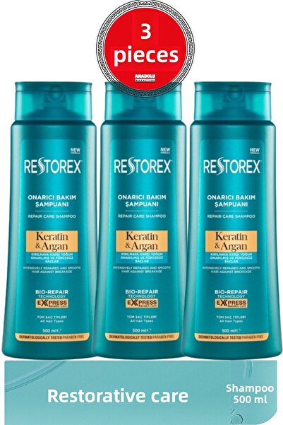 Restorex شامبو الكيراتين والأرغان 500 مل - 3 قطع