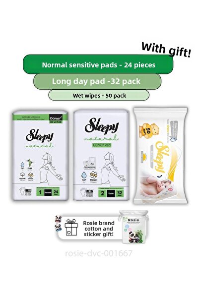 Sleepy Ultra Sensitive Natural Pad - 24-Pack Daily, 32-Pack Sensitive, 50-Pac...