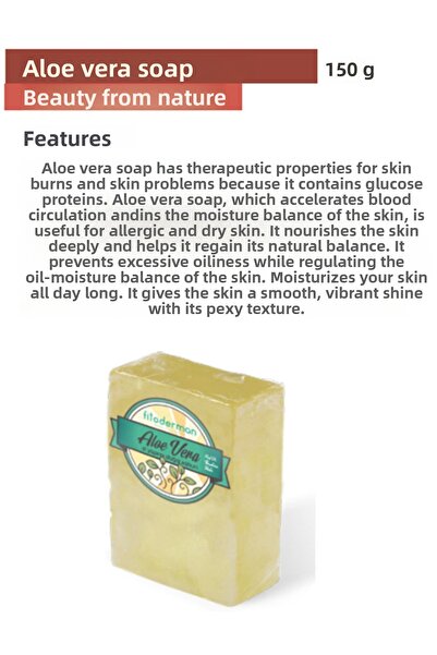 Fitoderman صابون العناية بالصبار الطبيعي لتجديد البشرة وتغذيتها وتبييضها 150 جرام