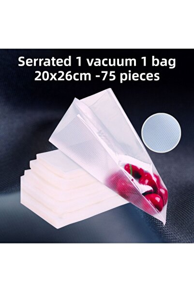 Vakur كيس مكنسة كهربائية مسننة - كيس 20x26 سم - 75 قطعة