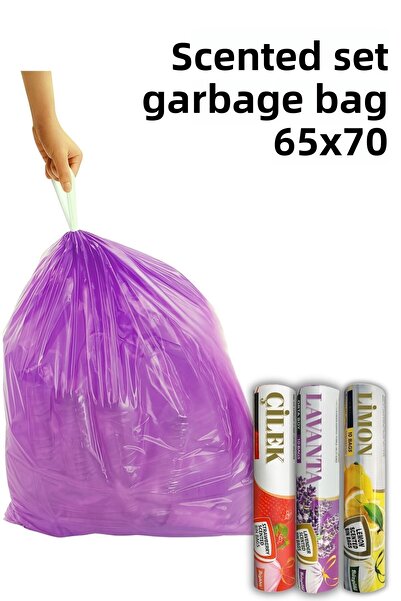 ARVALE 3 لفات (30 قطعة) أكياس قمامة برباط مقاس 65x70 ميجا سعة 60 لتر - |   كي...