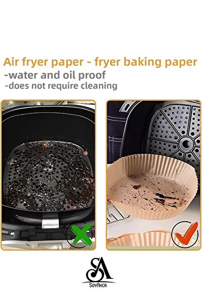 SoyAkca فيليبس Airfryer Xiaomi متوافق مع مقلاة هوائية مقلاة هوائية فيليبس مقلاة خالية من الزيت ورق الخبز 50 قطعة