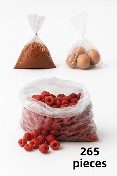 Vitapac كيس نايلون شفاف - 265 قطعة - كيس بيض/حبوب/مكسرات، سميك للغاية 1 كجم 20*30