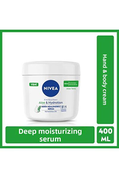 NIVEA Aloe Vera 400 ml Hand and Body Cream - Moisturizing Serum, Normal and D...