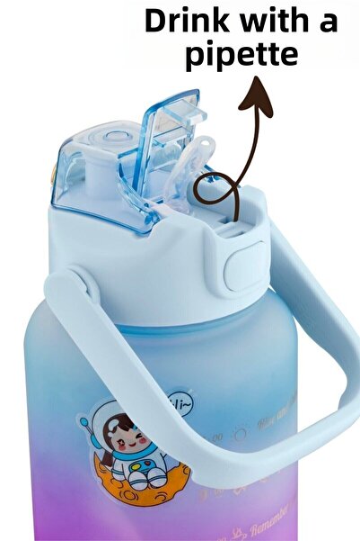 Comprox Premium Bpa Free 2-Piece Motivational 2-Liter Water Flask + 750ml Water Flask, Water Bottle, Water Bottle