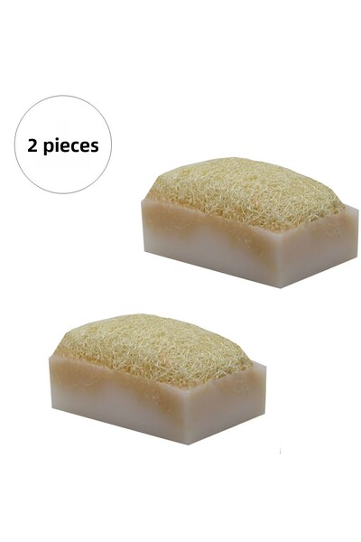 Skygo 2 Pieces Natural Pumpkin Fiber Goat Milk Soap