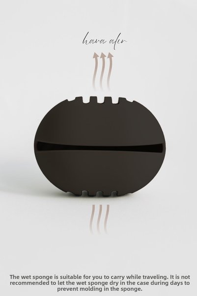 Generic Brand Silicone Makeup Sponge Case Black - Rock