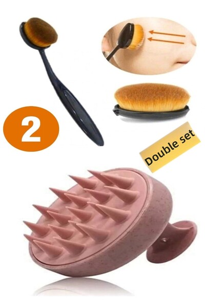 Hyd Hair Care Brush Foundation Brush Spoon Double Massage Makeup Set