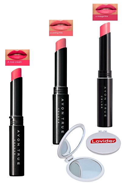 AVON Beauty 3-Piece Lipstick Pack - Rose Creme + Lasting Pink + Vintage Pink ...