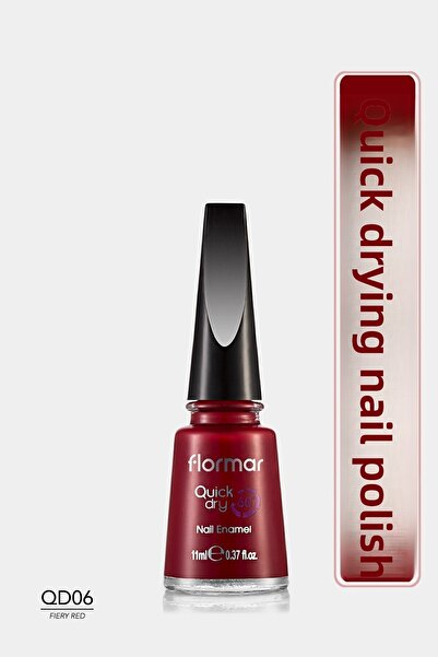Flormar Oje - Quick Dry Nail Enamel QD06 Fiery Red 8690604234004