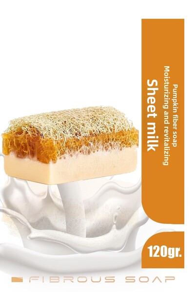 Motto Plus Professional صابون حليب الحمار المرطب من ألياف اليقطين الطبيعية - 120 جرام