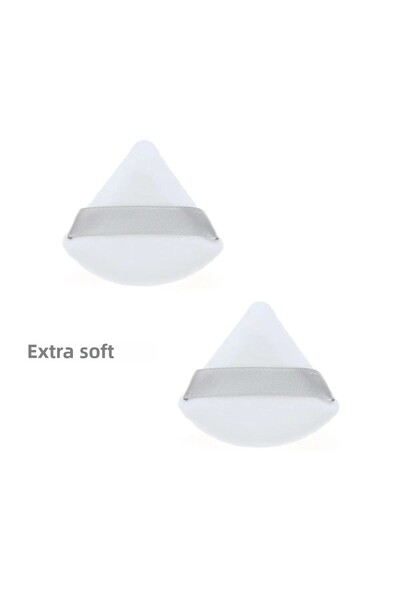 Malinka 2Pcs White Triangle Cotton Washable Velvet Puff Face Contour Makeup C...