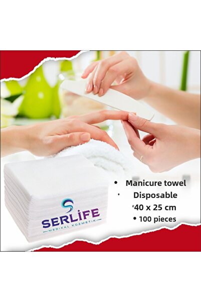 SERLİFE 40X25 600 قطعة 6 عبوات منشفة مانيكير للاستعمال مرة واحدة