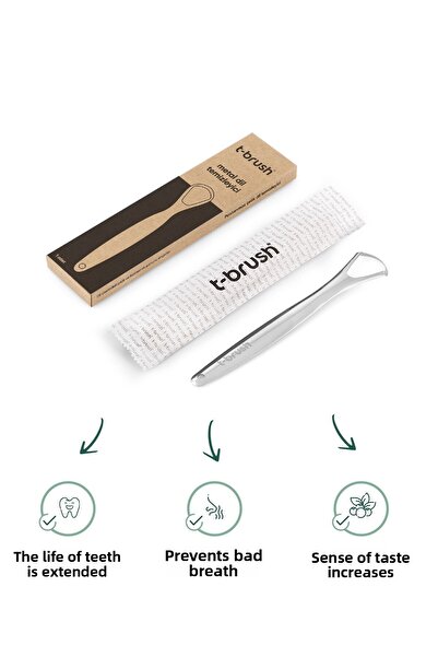 TBRUSH فرشاة أسنان نباتية من الخيزران الطبيعي بلون كريمي - متوسطة (متوسطة الصلابة) + منظف اللسان من الفولاذ المقاوم للصدأ