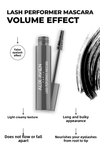 Alix Avien ماسكارا سوداء ذات تأثير رموش كثيفة، لا تتشابك، تمنح حجمًا إضافيًا ...
