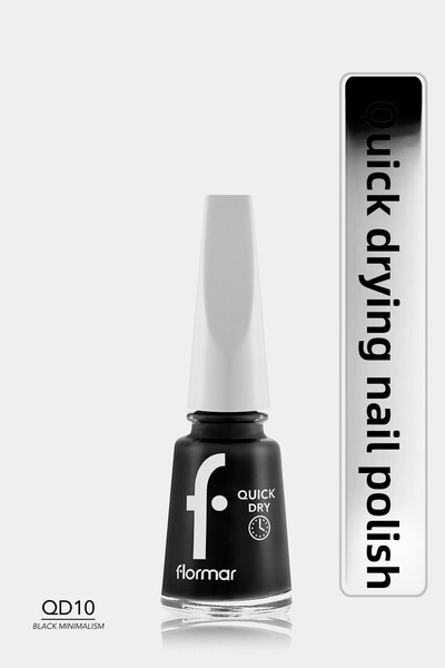 Flormar Quick Dry Nail Enamel QD10 Black Minimalism