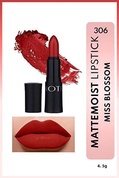 NOTE Mattemoist Lipstick Matte Finish Lipstick 306 Miss Blossom - Red