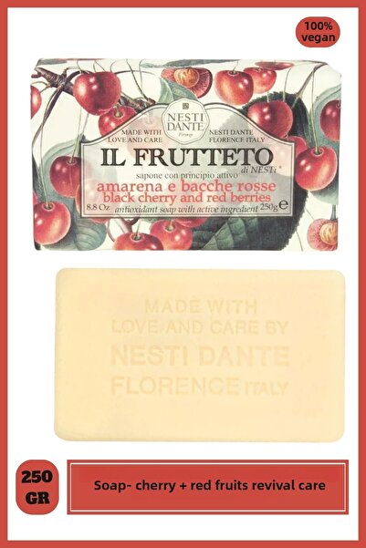 Nesti Dante صابون الكرز الأسود والتوت الأحمر الصلب - 250 جرام منشط