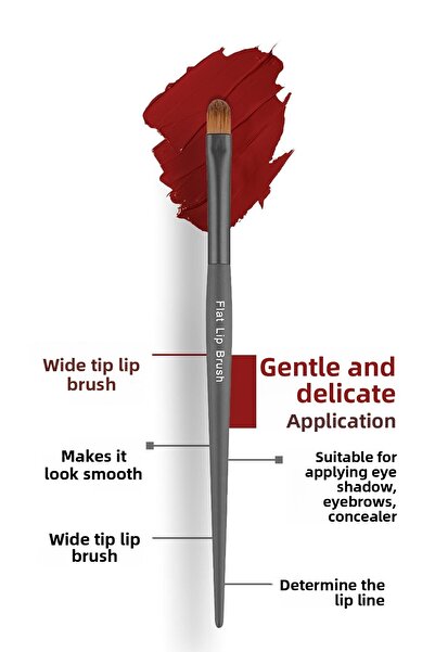 Alix Avien فرشاة شفاه ذات طرف عريض - فرشاة شفاه مسطحة