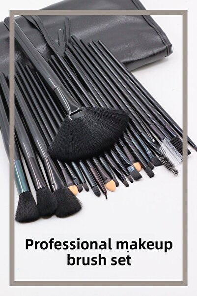 MUJGAN 24-Piece Black Professional Makeup Brush Set