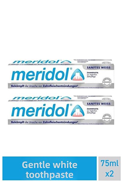 Meridol معجون أسنان أبيض لطيف 75 مل 2 قطعة