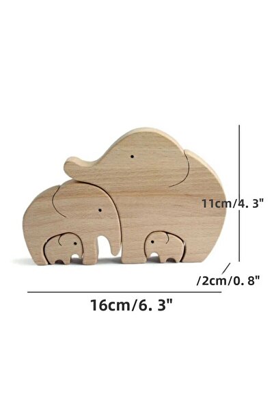 afralya home Wooden Toy/Bibble Elephant Family Special Design Decorative Toy