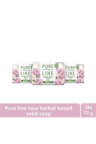 Pure Line صابون الورد العشبي بمستخلصات طبيعية 70 جرام × 12