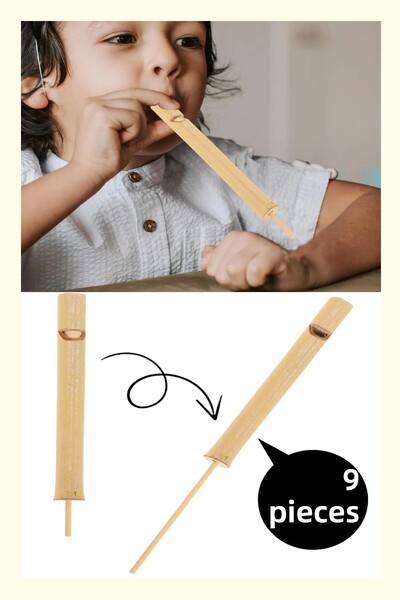 Hyd 6 Pcs Toy Bamboo Bird Tongue Whistle Karne Gift Healthy Woodwind Instrument Birthday Gift Flute